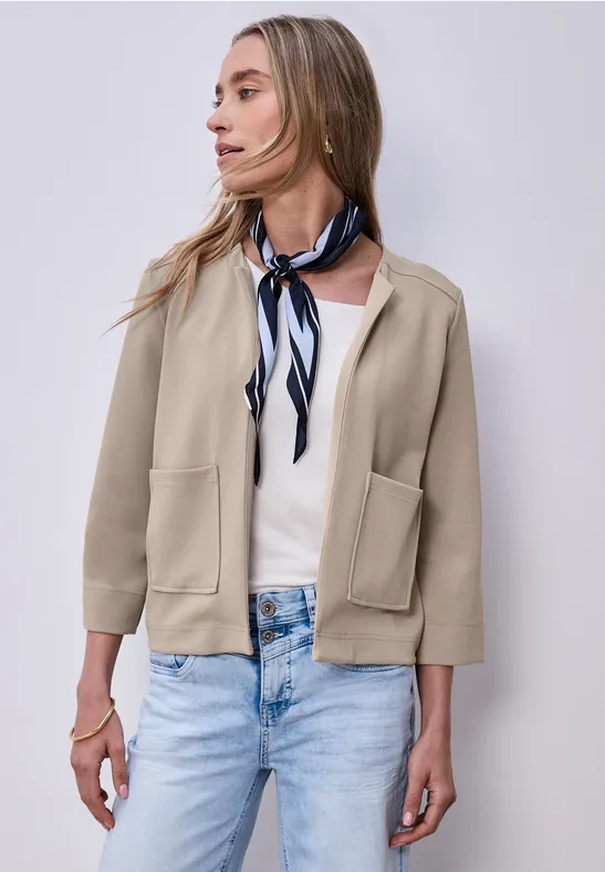 Veste look soie morning beige
