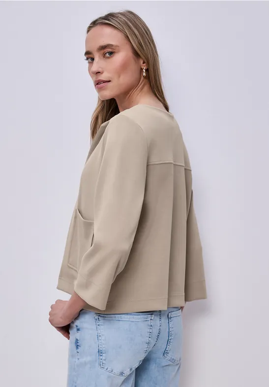 Veste look soie morning beige