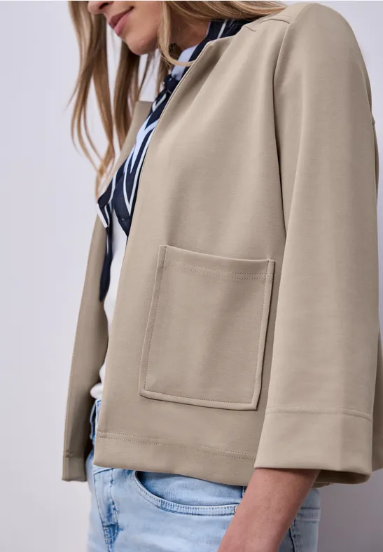 Veste look soie morning beige