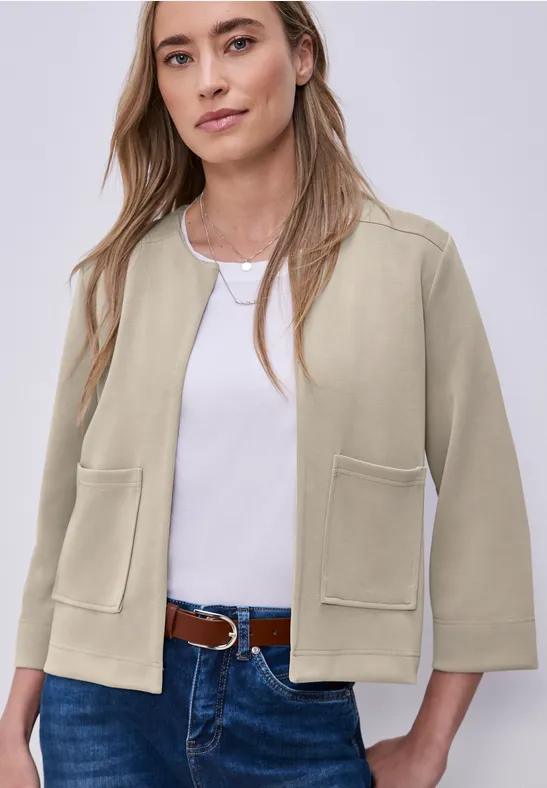 Silk-Look Jacke timeless beige