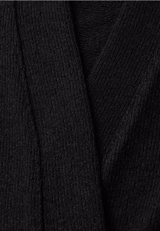 Langarm Jacke im verlängerten Schnitt Black