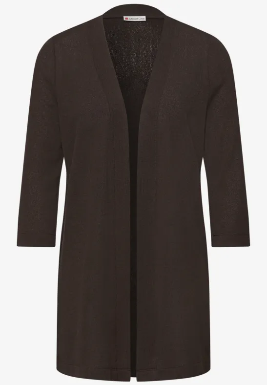 Langarm Jacke im verlängerten Schnitt espresso brown