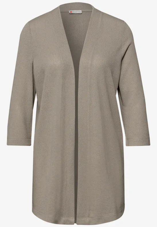 Langarm Jacke im verlängerten Schnitt timeless beige