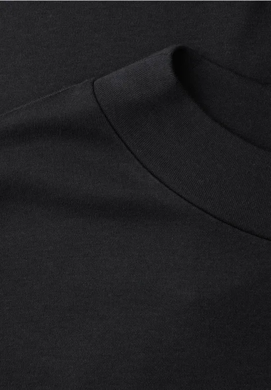 Basic Shirt mit Turtle Neck Black