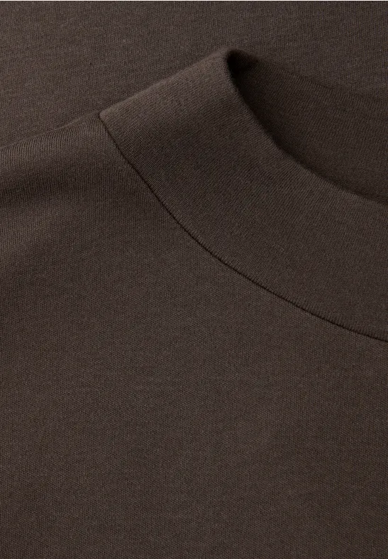 Basic Shirt mit Turtle Neck espresso brown
