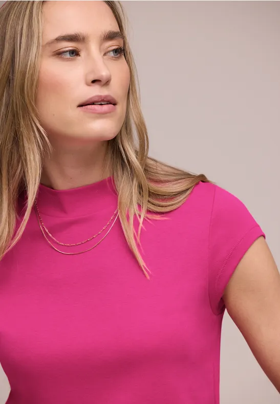 Basic Shirt mit Turtle Neck magenta dream
