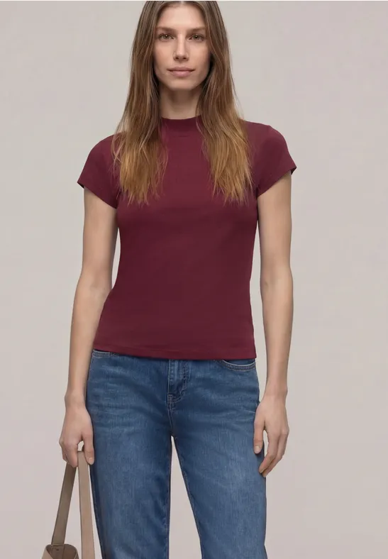 T-shirt de base truffle red