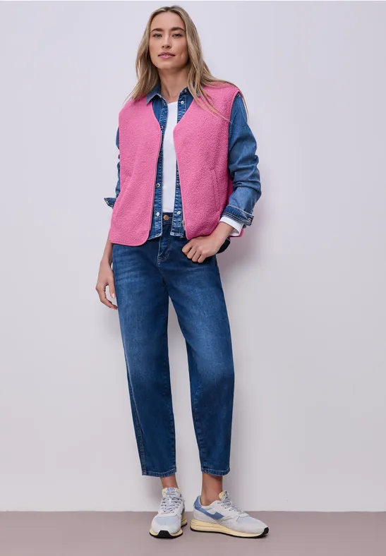 Weste mit Zipper ibis rose