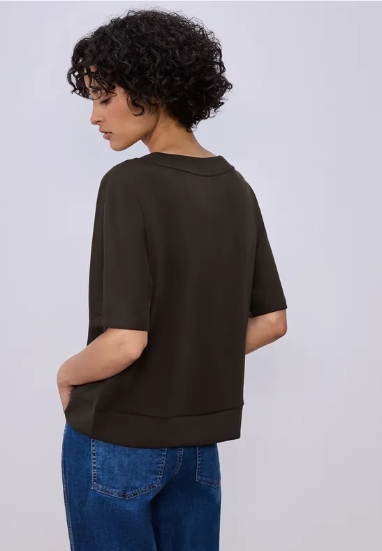 Silk-Look Shirt espresso brown