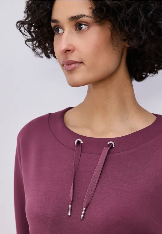 Dropped Shoulder Shirt im Silk-Look dark clouded blush