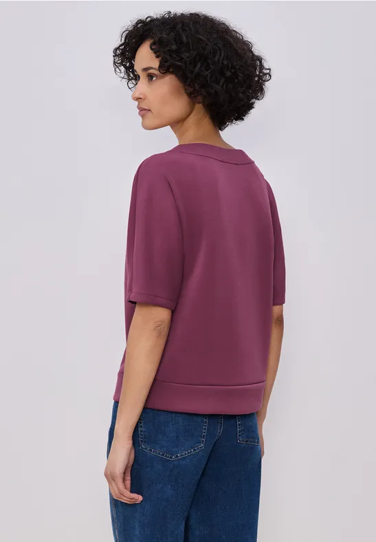 Dropped Shoulder Shirt im Silk-Look dark clouded blush