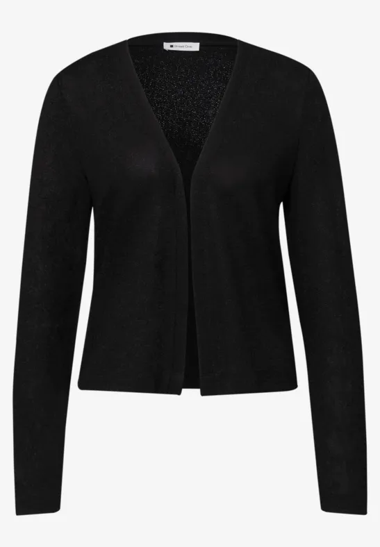 Langarm Jacke im Strick-Look Black