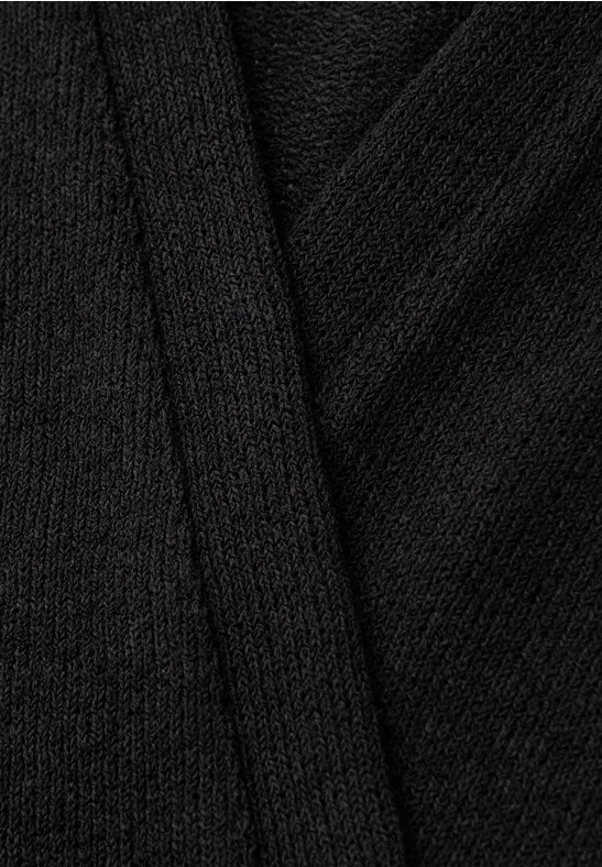 Langarm Jacke im Strick-Look Black