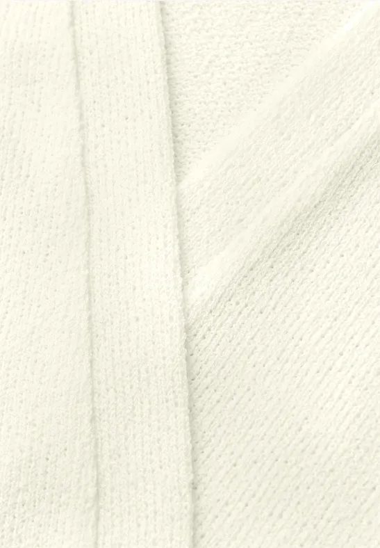 Langarm Jacke im Strick-Look off white