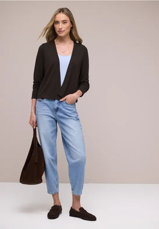 Langarm Jacke im Strick-Look espresso brown