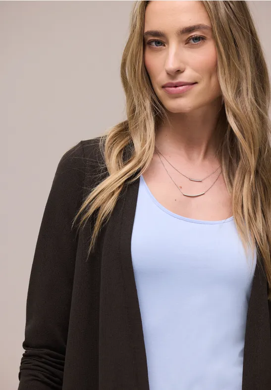 Langarm Jacke im Strick-Look espresso brown