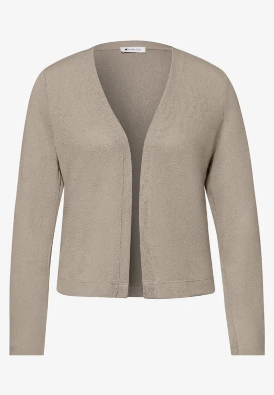 Langarm Jacke im Strick-Look timeless beige