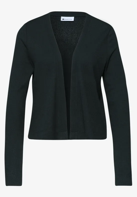 Cardigan noir femme ouvert à manches longues.