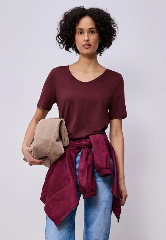 T-shirt de base truffle red