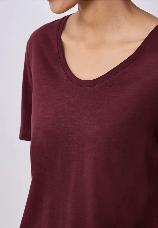 T-shirt de base truffle red