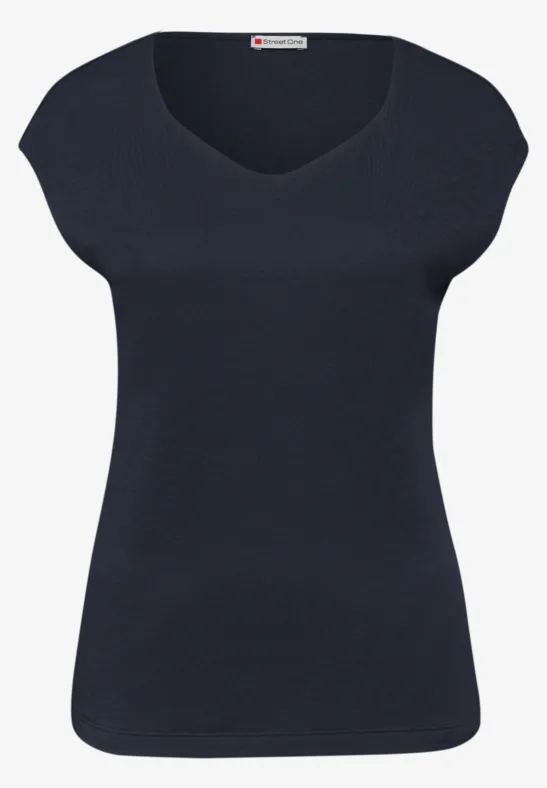 Ärmelloses Shirt mit Diamantausschnitt shadowed navy