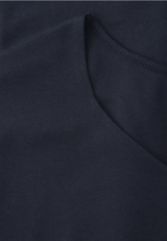 Ärmelloses Shirt mit Diamantausschnitt shadowed navy