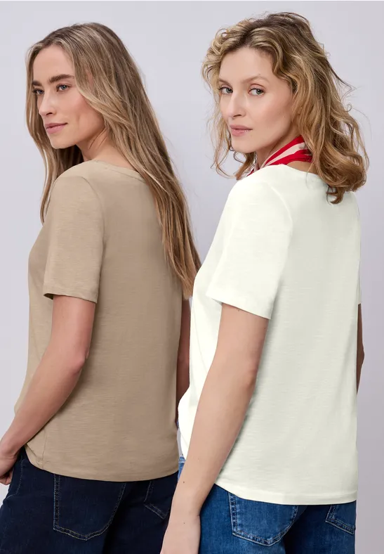 T-shirts basiques en pack de 2 off white/cotton beige