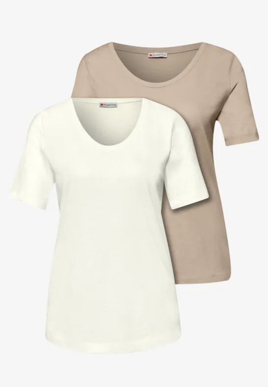 T-shirts basiques en pack de 2 off white/cotton beige