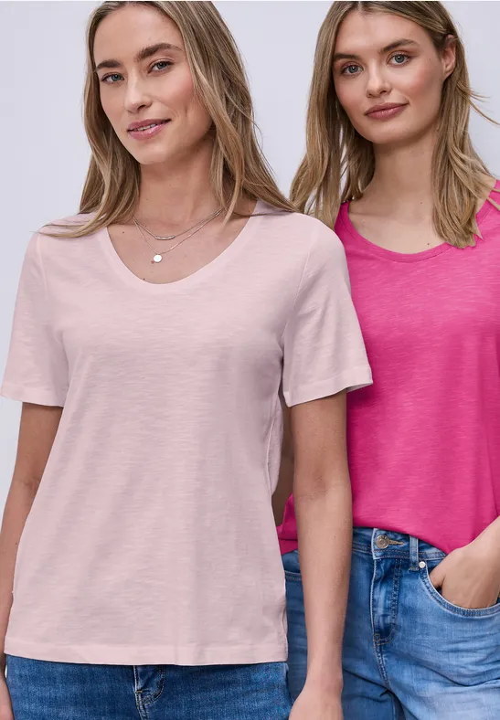 Basic Shirt in een 2-pack magenta dream/minimal rose