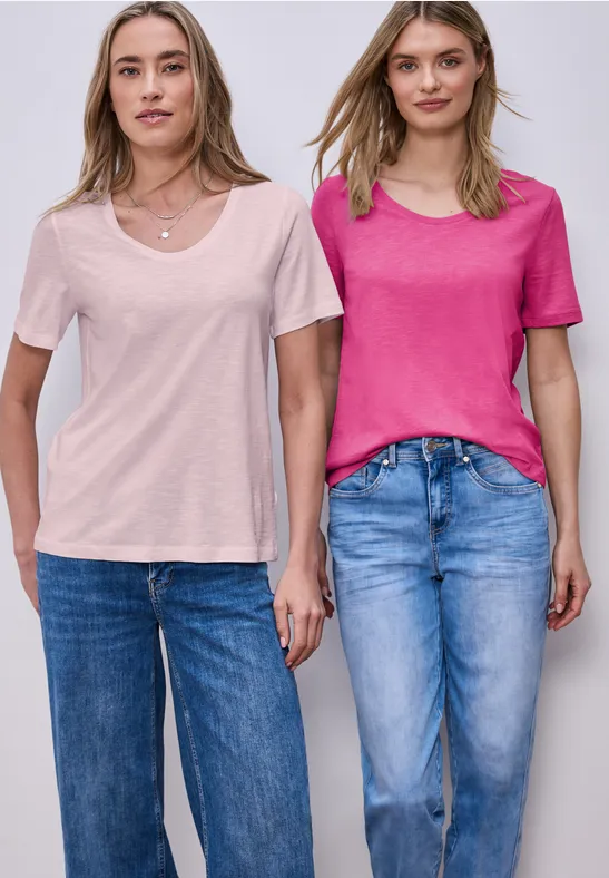 Basic Shirt in een 2-pack magenta dream/minimal rose