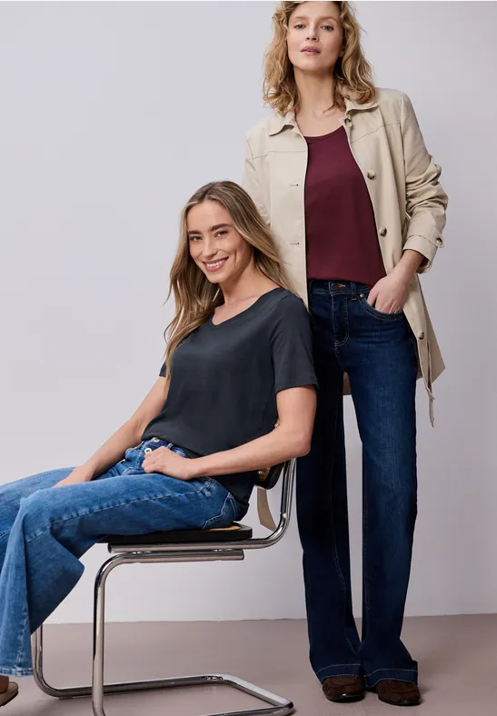 Basic Shirt in een 2-pack shadowed navy/truffle red