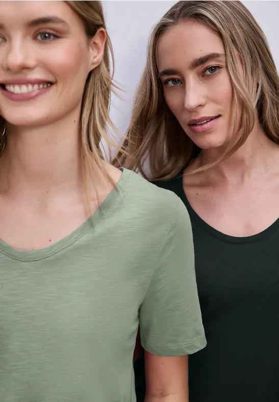 Basic Shirt in een 2-pack mint leaf/deep bound green