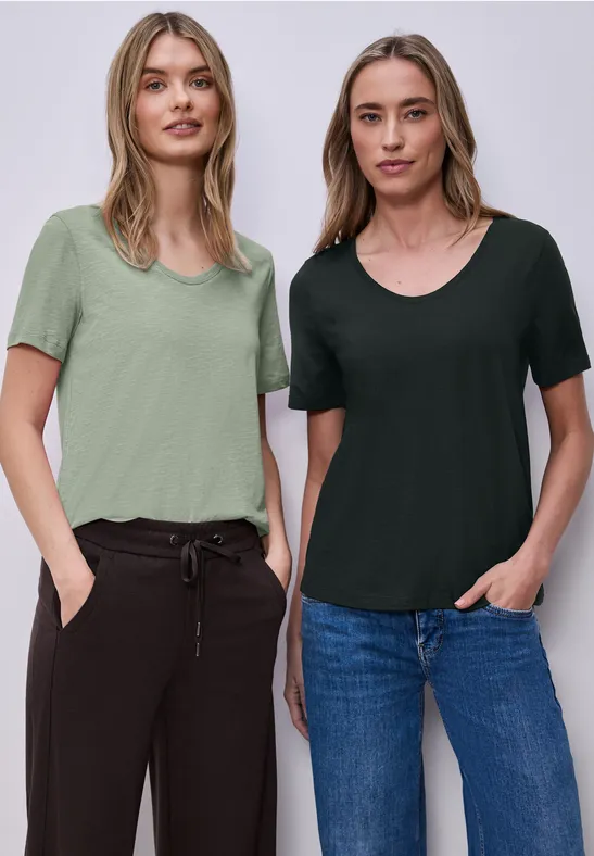 Basic Shirt in een 2-pack mint leaf/deep bound green
