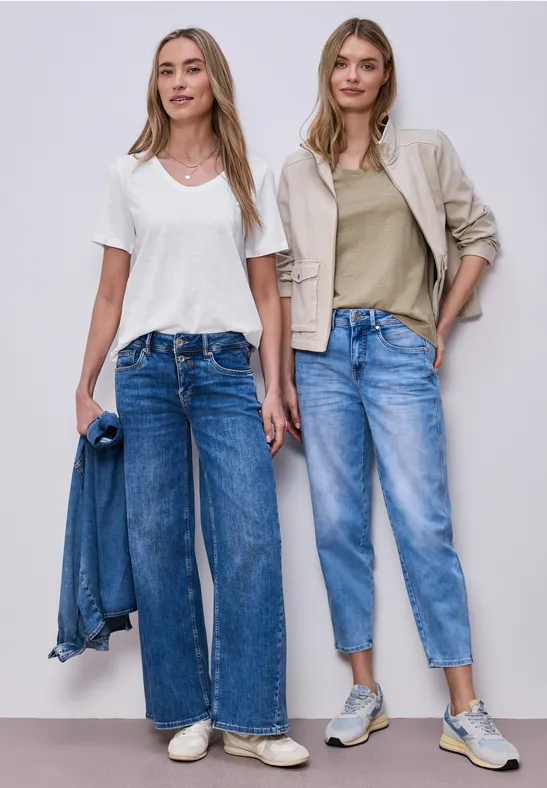 Basic T-Shirts im 2er-Pack white/timeless beige