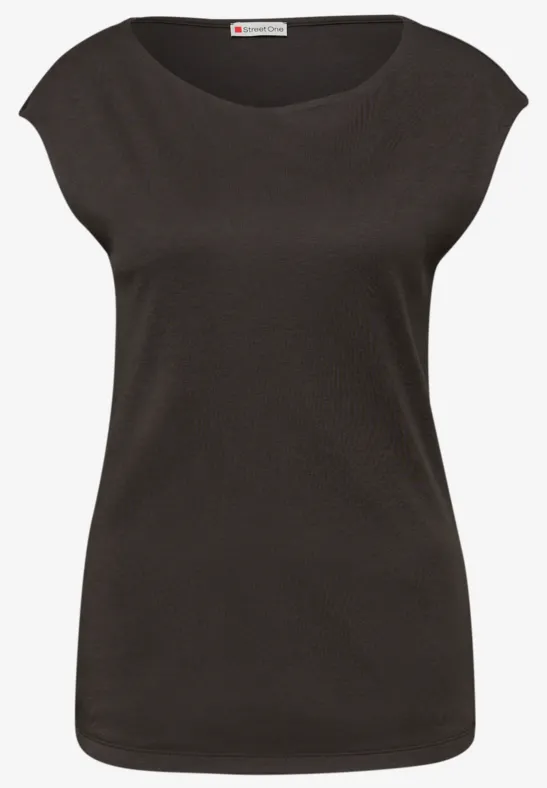 Basic Shirt mit Boatneck im 2er-Pack cotton beige/espresso brown