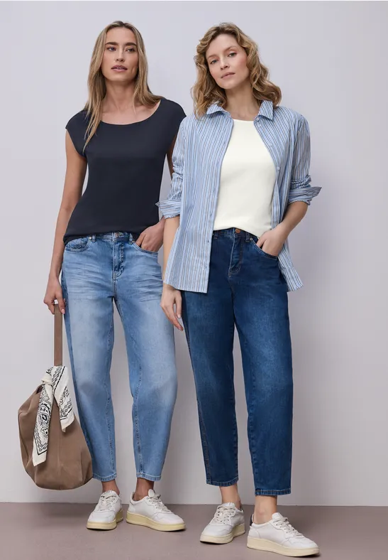 Basic Shirt mit Boatneck im 2er-Pack off white/shadowed navy