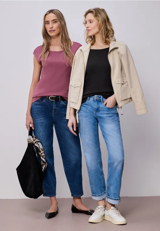 Basic Shirt mit Boatneck im 2er-Pack black/dark clouded blush