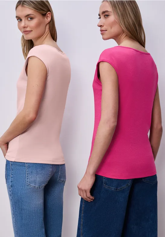 Basic Shirts im 2er-Pack magenta dream/minimal rose