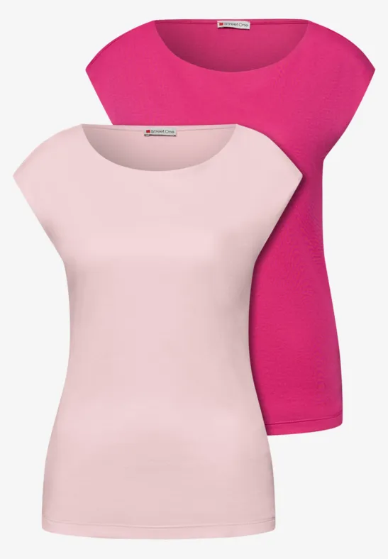 Basic Shirts im 2er-Pack magenta dream/minimal rose
