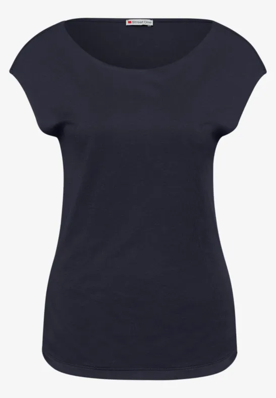 Basic Shirt mit Boatneck im 2er-Pack shadowed navy/timeless beige