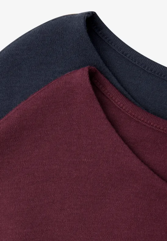 Basic Shirt mit Boatneck im 2er-Pack shadowed navy/truffle red
