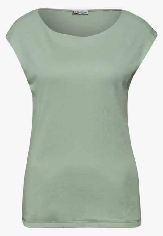 Basic Shirt mit Boatneck im 2er-Pack mint leaf/deep bound green