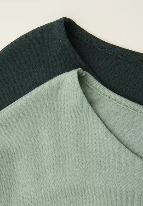 Basic Shirt mit Boatneck im 2er-Pack mint leaf/deep bound green