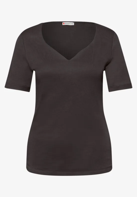 T-shirts avec encolure en cœur en pack de 2 cotton beige/espresso brown