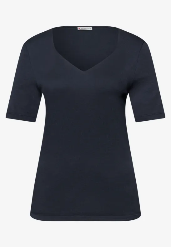 T-shirts avec encolure en cœur en pack de 2 off white/shadowed navy