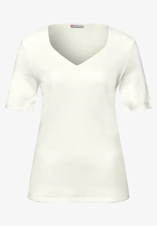 T-shirts avec encolure en cœur en pack de 2 off white/shadowed navy