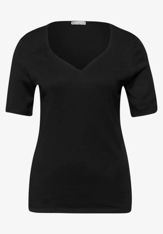 T-Shirts mit Herzausschnitt im 2er-Pack black/dark clouded blush