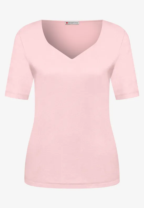 T-Shirts mit Herzausschnitt im 2er-Pack magenta dream/minimal rose