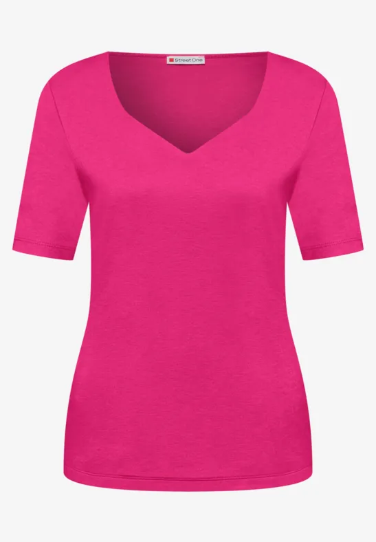 T-Shirts mit Herzausschnitt im 2er-Pack magenta dream/minimal rose
