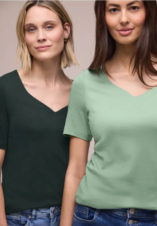T-shirts avec encolure en cœur en pack de 2 mint leaf/deep bound green